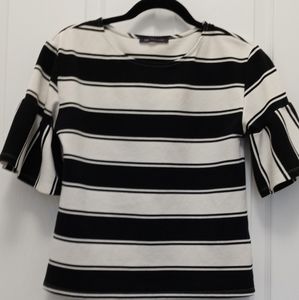 M&S Black and White Top Size 6 UK